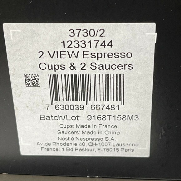 Nestle Nespresso View Expresso Cups and Saucers 2 Sets Glass Stainless Steel - Picture 10 of 10